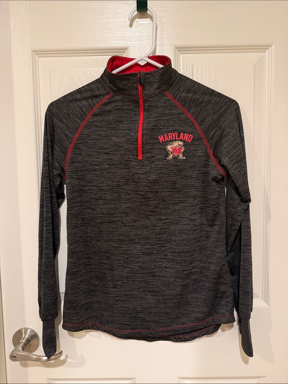 Colosseum Gray & Red Maryland Quarter-Zip Pullover
